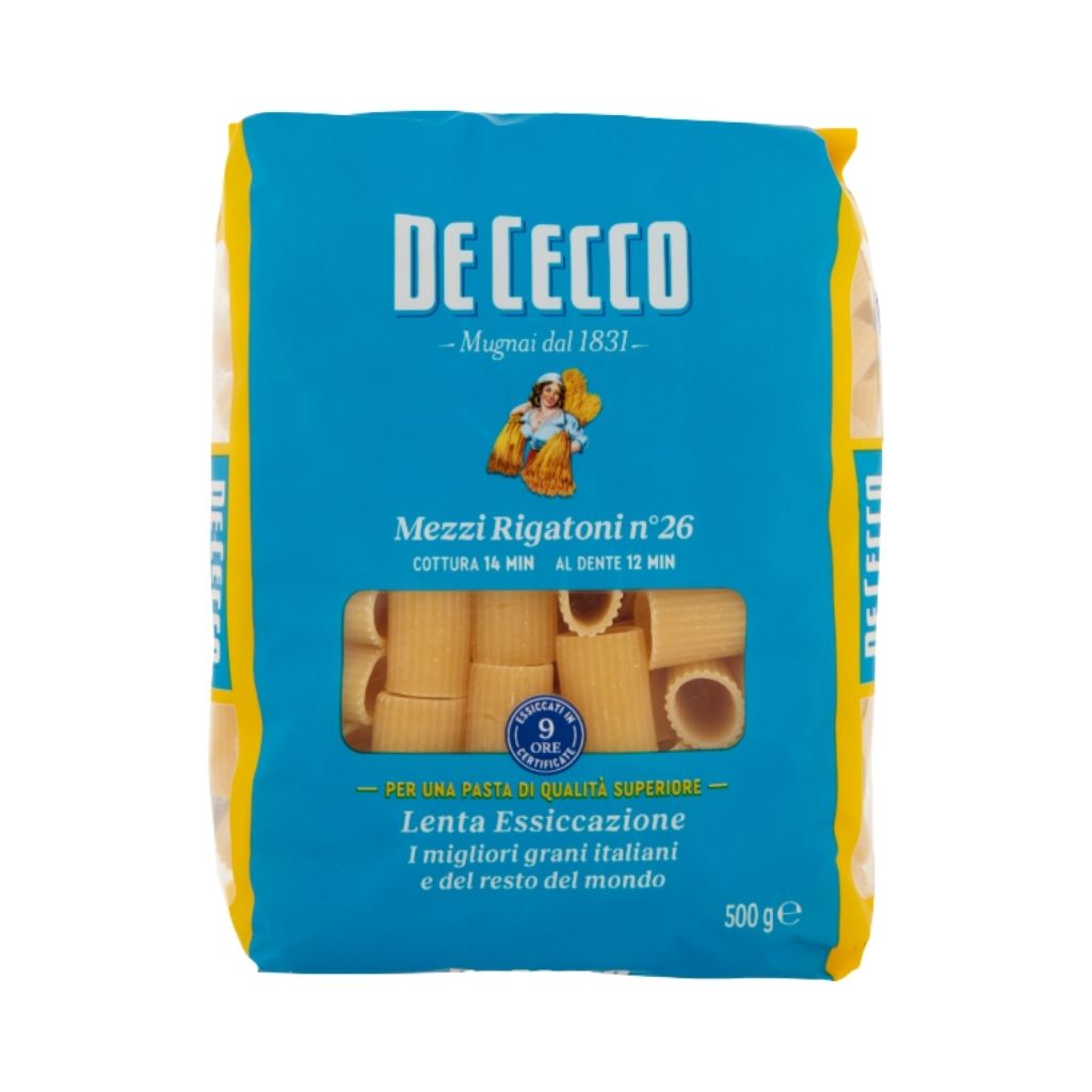 DE CECCO PASTA MEZZE RIGATONI NO:26