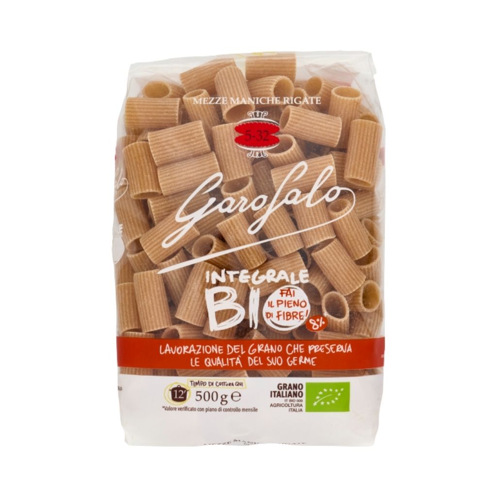 GAROFALO WHOLE WHEAT PASTA MEZZE MANICHE RIGATE