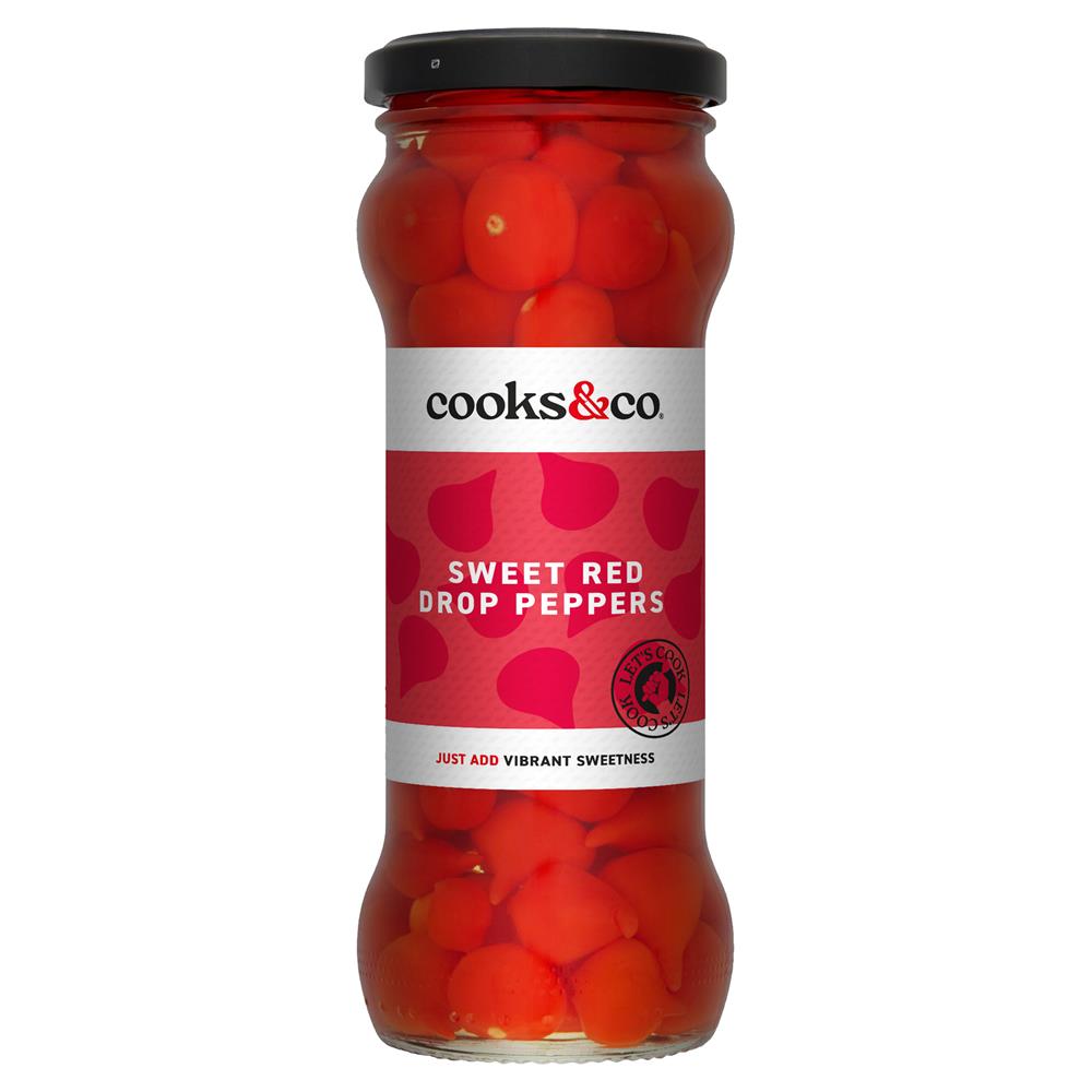 Cooks & Co Sweet Red Drop Peppers 235g