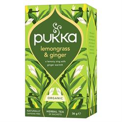Pukka Organic Lemongrass & Ginger Herbal Tea 20 sachets
