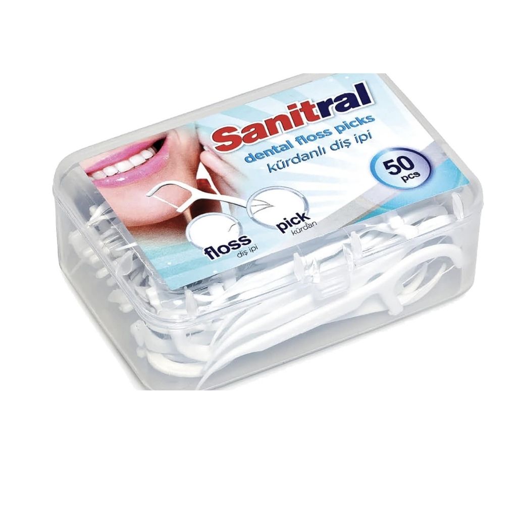 SANITRAL DENTAL FLOSS PICKS 20x50 PCS