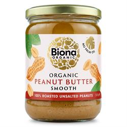 Biona Organic Peanut Butter Smooth Unsalted 500g
