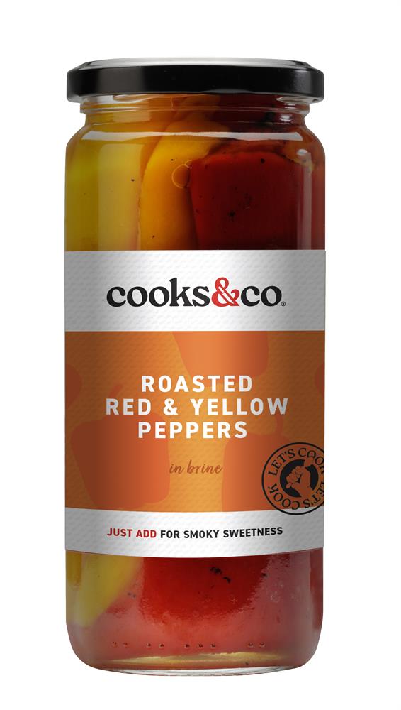 Cooks & Co Roasted Red & Yellow Peppers 460g