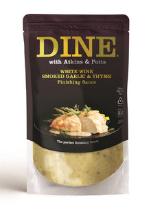 DINE White Wine Smoked Garlic and Thyme Finishing Sauce 350g
