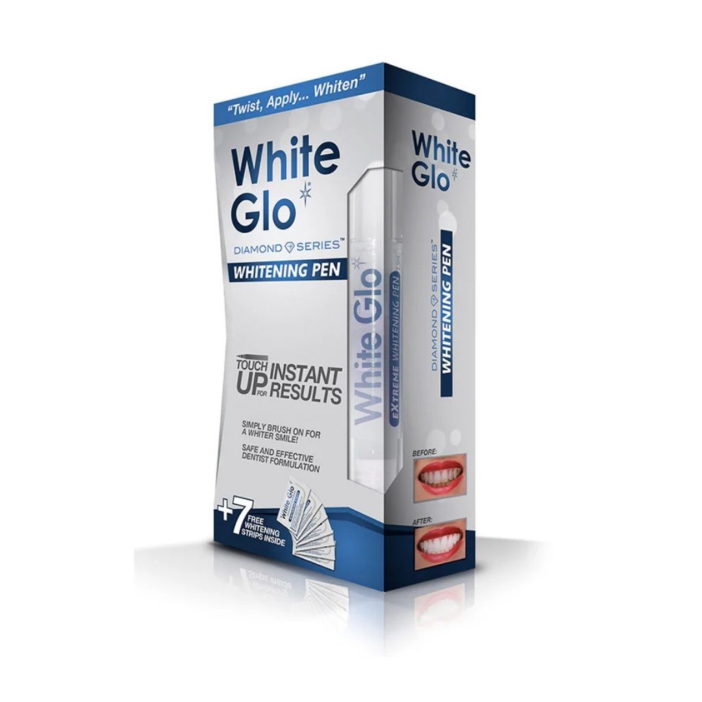 WHITE GLO Diamond Series Whitening Pen with Strips